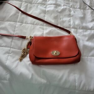 Coach purse with gold chain